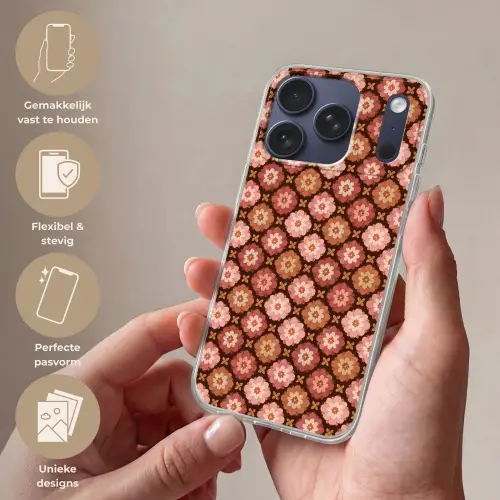 Geometrisch - Bloemen - Kleurrijk Telefoonhoesje iPhone 17 Pro klein 878 -sfeer3_NL