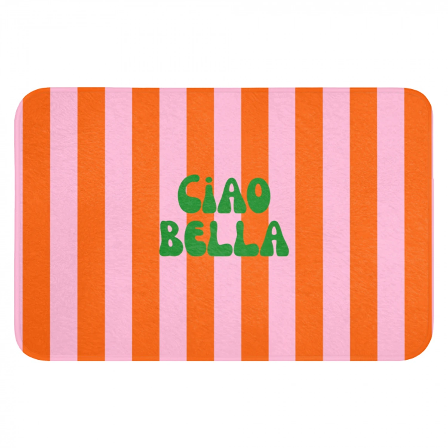 Strepen - Oranje - Verticaal - Ciao bella Badmat klein -3d