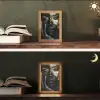 Vrouw - Goud - Portret - Modern - Zwart - Abstract Light Box met kabel (Tafellamp) klein -sfeer3
