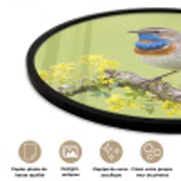 Vogel - Tak - Natuur - Kleurrijk Fotolijst rond zonder passe partout klein -closeup_FR