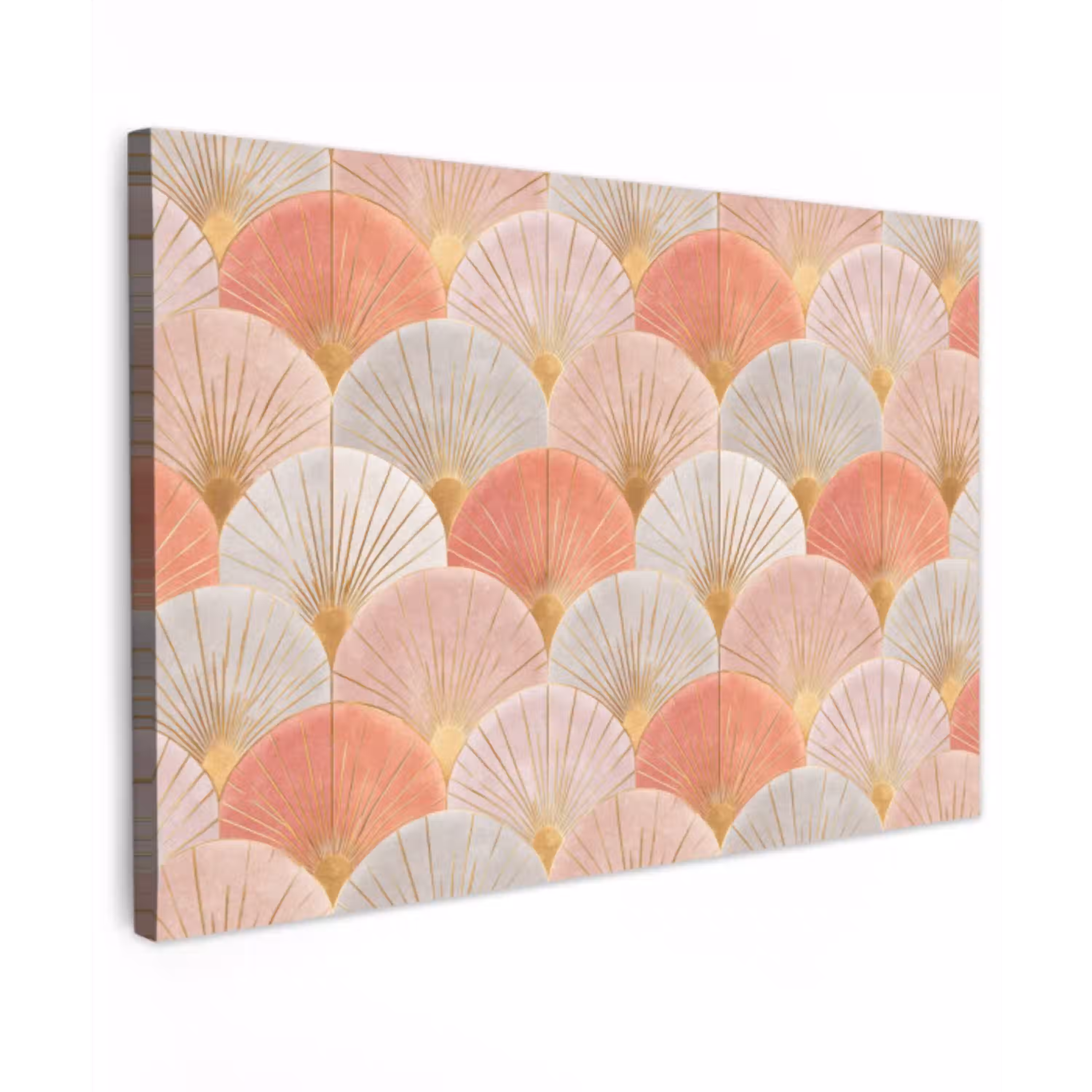 Waaiers - Goud - Roze canvas 2cm klein 34 -z3d