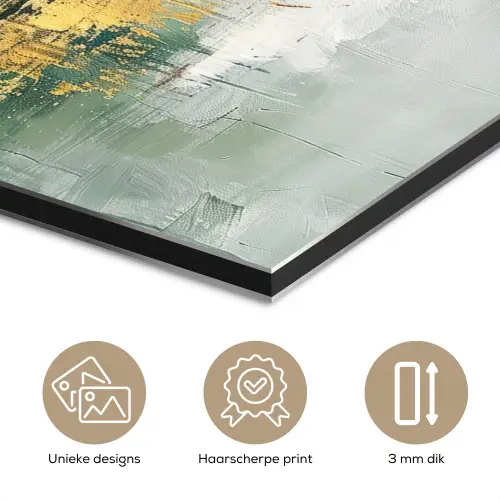 Groen - Modern - Abstract - Goud aluminium wit klein -closeup_NL