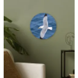 Zeemeeuw - Oceaan - Blauw Wandcirkel kunststof plaat 5mm dik klein -sfeer3