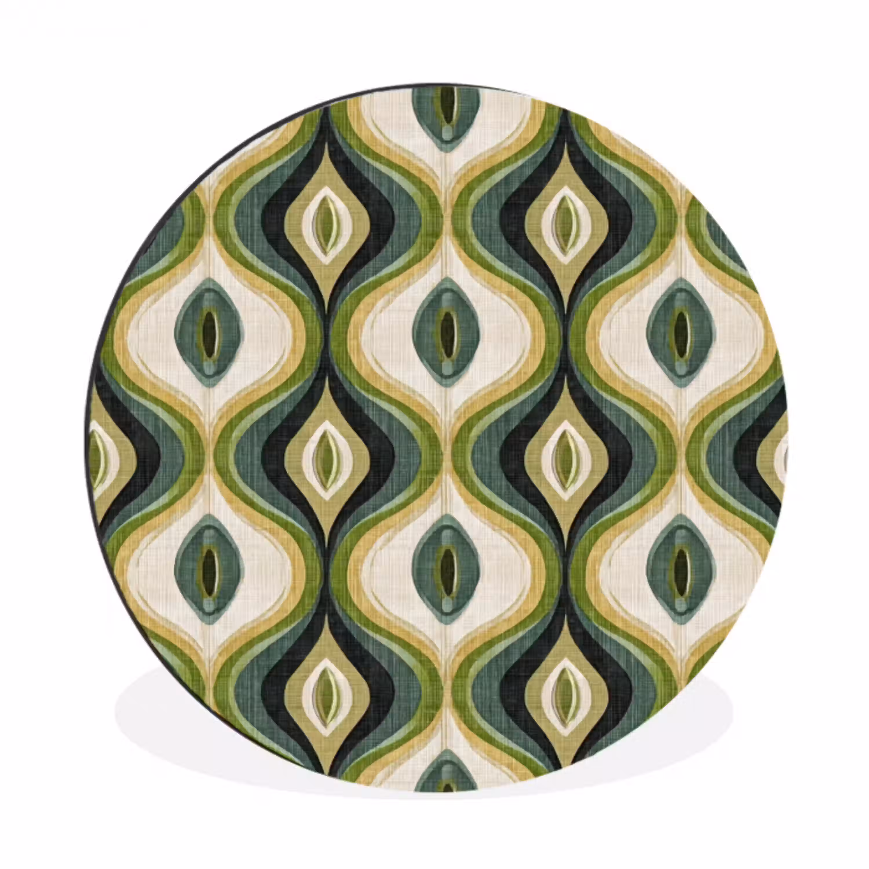 Abstract - Ritmisch - Groen Wandcirkel aluminium klein 190 -3d