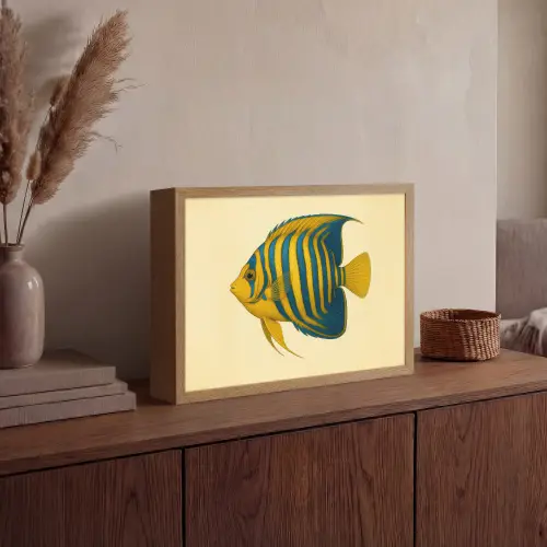 Felgeel - Vis - Strepen - Vinnen Light Box met batterij (Wandlamp) middel -sfeer2