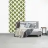 Patroon - Retro - Groen fotobehang vinyl groot 64 -slaapkamer