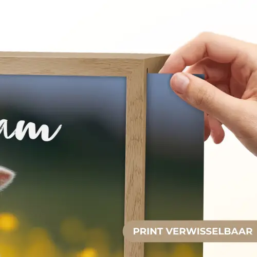 Lammetje - Gras - Bloemen - Geel Light Box met batterij (Wandlamp kind) middel -USP_websiteprintNL