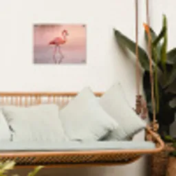Flamingo - Water - Roze tuinposter los doek klein -sfeer7