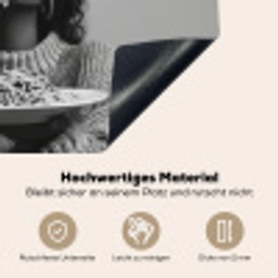 Vrouw - Pasta - Zwart - Wit Inductie beschemer met haakjes klein -ky-onderkant-de