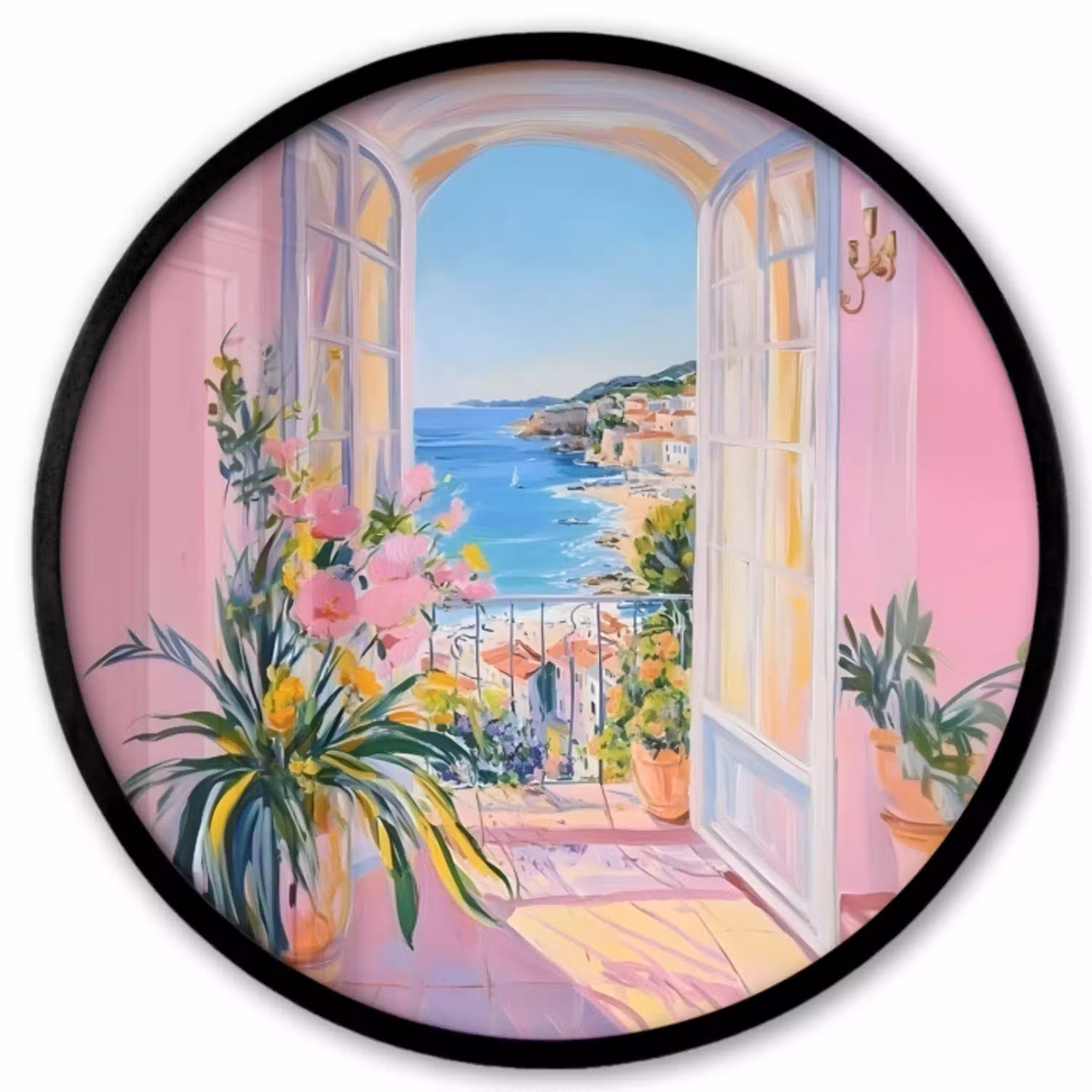 Roze - Buiten - Verf Fotolijst rond zonder passe partout klein -3d