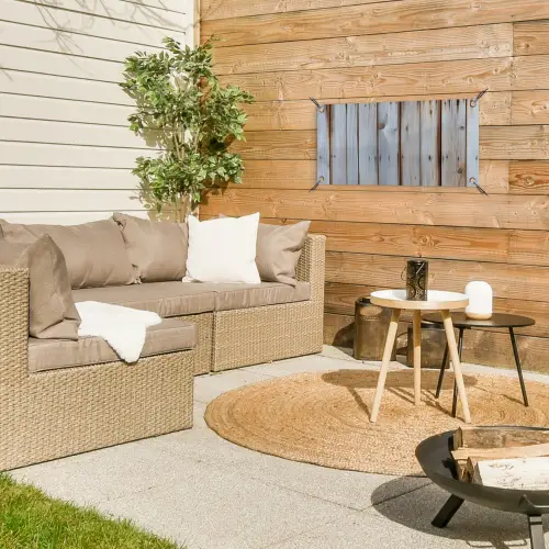Hout - Planken - Verweerd tuinposter los doek klein -sfeer4
