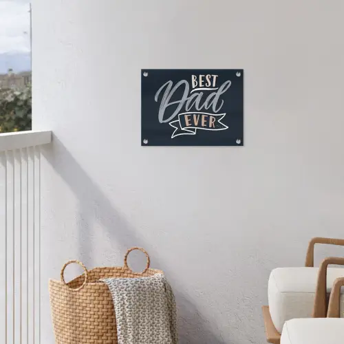 Quotes - Papa - Best dad ever - Spreuken tuinposter los doek klein -sfeer8