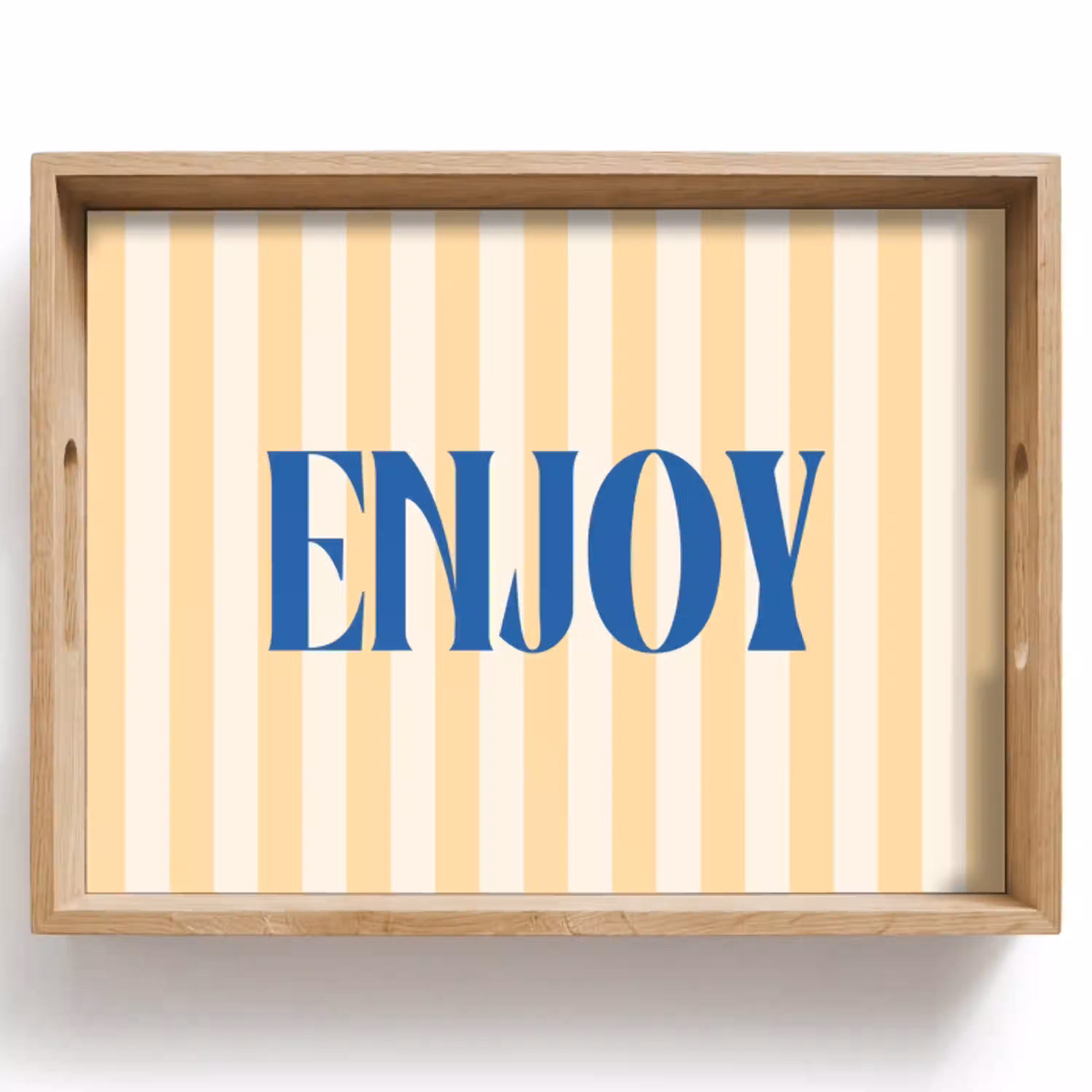 Blauw - Geel - Strepen - Enjoy Dienblad Rechthoek middel -z3d_shopping