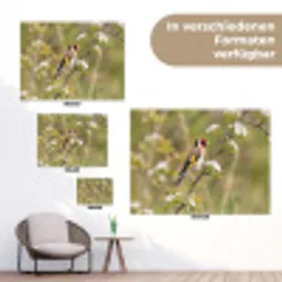 Putter - Bloesem - Lente - Natuur - Kleurrijk tuinposter los doek klein -Xsfeer9_DE