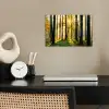 Bos - Zon - Bomen - Gras - Landschap  - Natuur poster papier klein -sfeer1