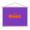 See the good - Oranje - Paars - Smiley textielposter latten blank klein -3d