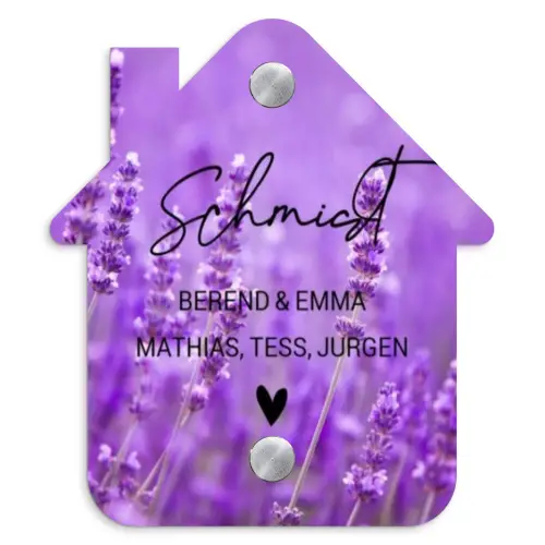 Lavendel - Sierlijk Naambord Huisje klein -3d
