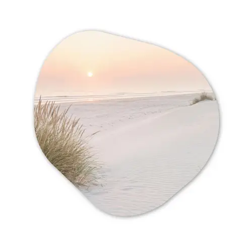 Horizon - Duinlandschap - Zand Wandcirkel Organisch Aluminium middel -3d