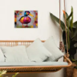 Eend - Vlakken - Abstract - Kleurrijk tuinposter los doek klein -sfeer7