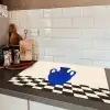 Vaas - Blauw - Geblokt - Modern Inductie beschermer vinyl 3mm klein -sfeer3