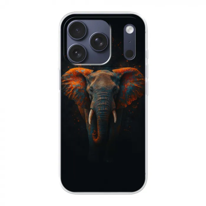 Olifant - Oranje - Oren Telefoonhoesje iPhone 17 Pro klein -3d