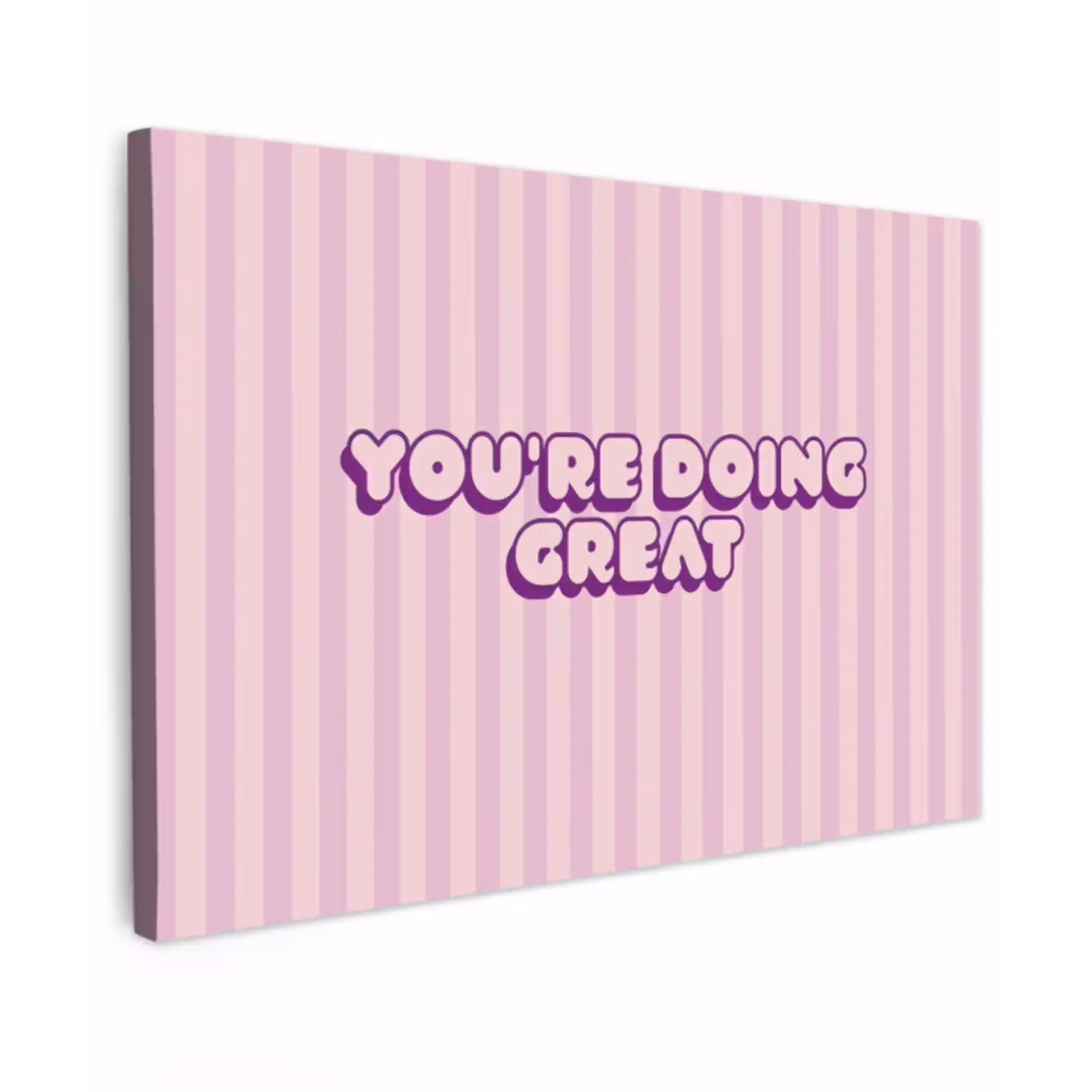 Paars - Strepen - You're doing great - Schaduw canvas 2cm klein -z3d