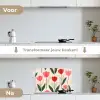 Tulpen - Modern - Roze keuken achterwand spatscherm klein -voor_na_NL