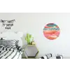 Golven - Kleurrijk - Abstract Wandcirkel aluminium klein -kinderkamer