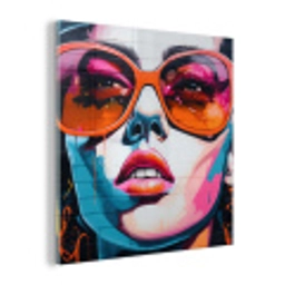 Vrouw - Bril - Kleuren - Graffiti plexiglas 5mm klein -z3d