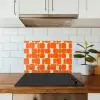 Patroon - Retro - Oranje keuken achterwand spatscherm klein 900 -sfeer2