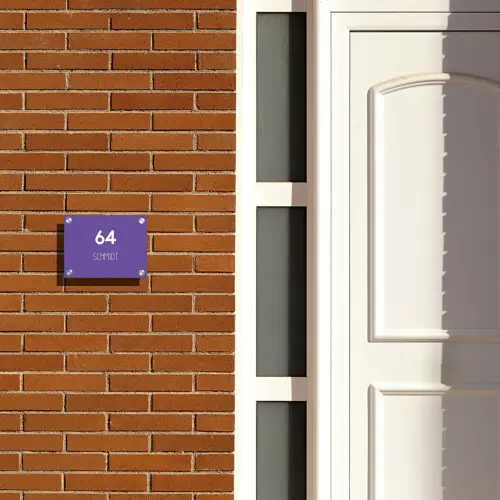 Donkerpaars - Modern Naambord Rechthoek middel -sfeer3-rechthoek-S