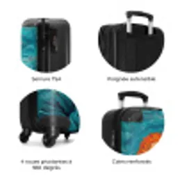 Portret - Klassiek - Blauw NBS - Handbagage koffer - Volwassenen Unisex middel zzzzzzzbolletjes_FR