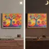 Boom - Levensboom - Abstract - Kleurrijk Light Box met batterij (Wandlamp) middel -sfeer3