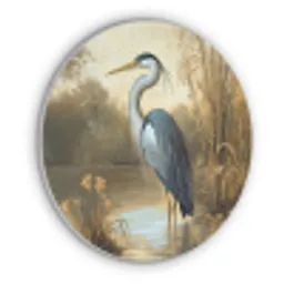 Reiger - Water - Planten Akoestische PET Vilt - Rond klein -3d