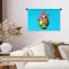 Drakenfruit - Blauw - Levendig Wandkleed katoen klein -sfeer1