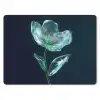 Bladeren - Bloem - Glazen - Donkerblauw muismat rubber klein -3d