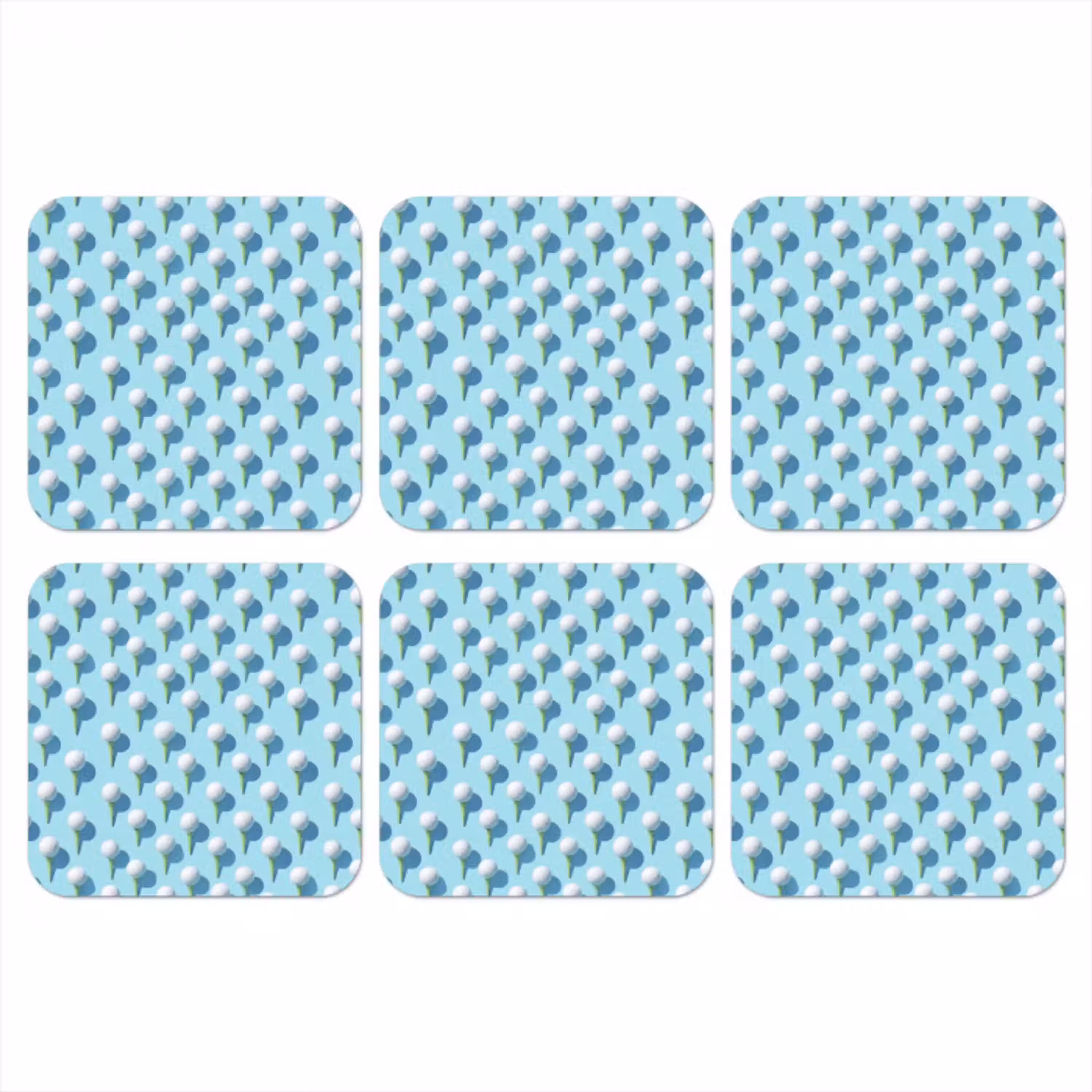 Golf - Ballen - Blauw onderzetter kurk middel 366 -3d