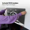 Wasbeer - Cute - Pasta - Tafelkleed - Zwart - Wit Inductie beschemer met haakjes klein -ky-ophangen-nl