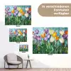 Mozaïek - Veld - Tulpen - Kleurrijk tuinposter los doek klein -Xsfeer9_DE