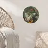 Stilleven met bloemen - Schilderij van Jan van Huysum Wandcirkel behangsticker klein -sfeer4