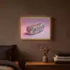 Hotdog - Steentjes - Glitters - Paars Light Box met batterij (Wandlamp) middel -sfeer4