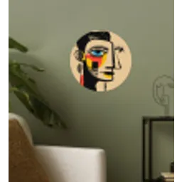 Geometrisch - Felle kleuren - Kubistische stijl Wandcirkel behangsticker klein -sfeer2