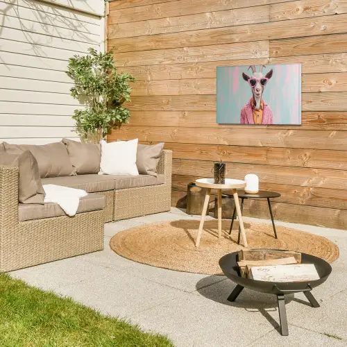 Zonnebril - Roze - Geit - Horen Tuinposter op houten frame 2 cm dik klein -sfeer2