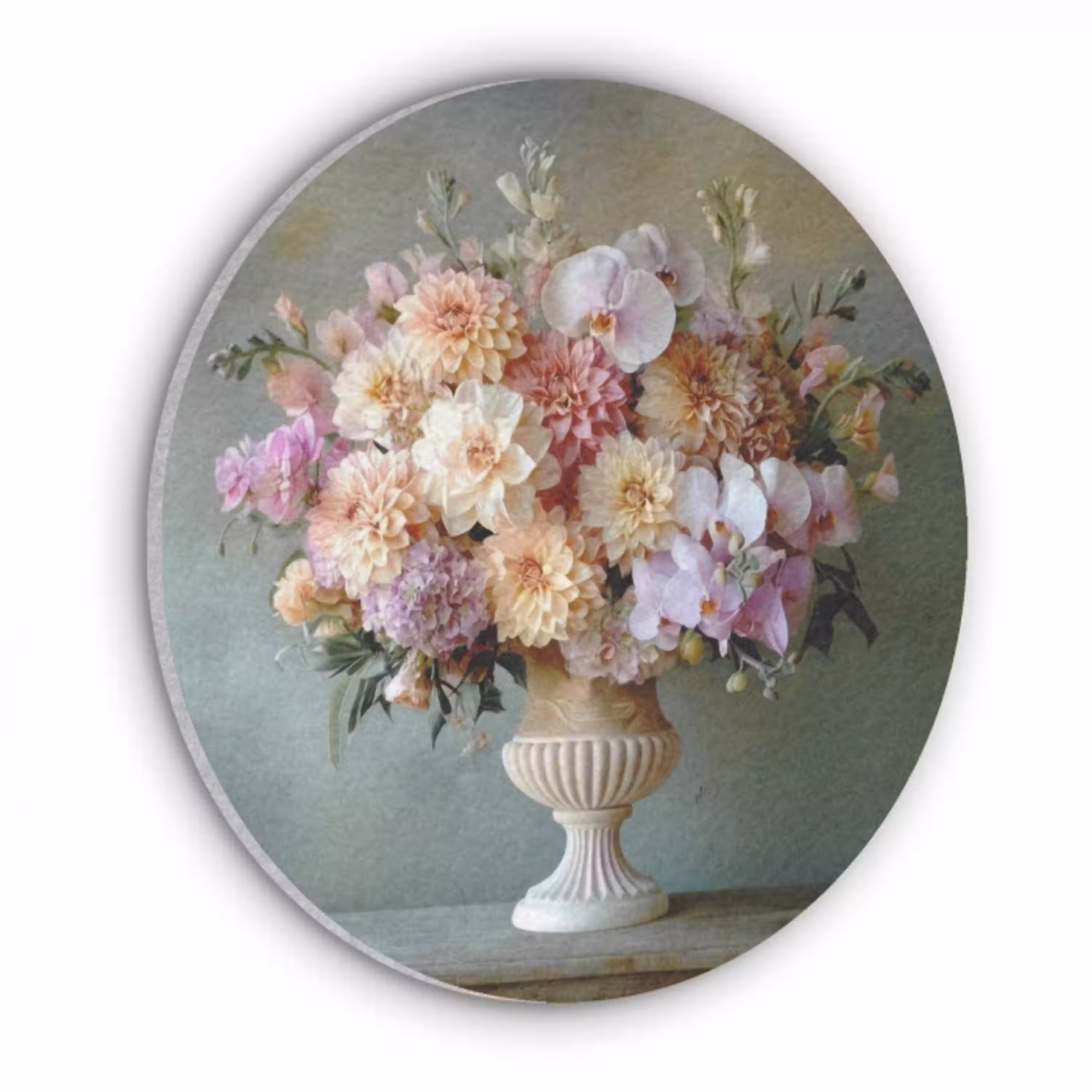 Orchidee - Boeket - Vaas - Bloemen Akoestische PET Vilt - Rond klein -3d