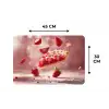 Aardbei - Taart- Eten - Roze Placemat vinyl groot -specs