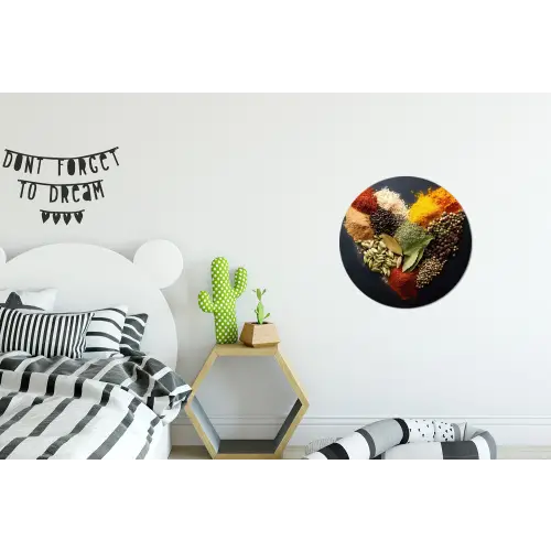 Specerijen - Mix - Hartvorm - Zwart Wandcirkel aluminium klein -kinderkamer