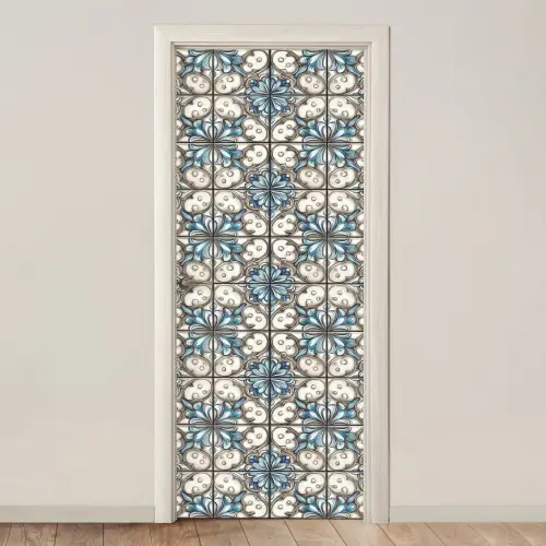 Barok - Tegel - Kleurrijk deurposter klein 289 -3d_beige