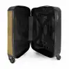 Lichtgele houten planken met rode accenten en noesten NBS - Handbagage koffer - Volwassenen Unisex middel -binnenkant