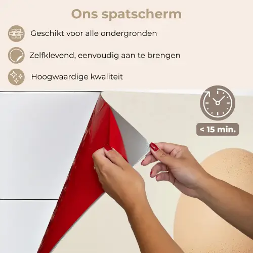 Ei - Beige - Ovaal - Egaal keuken achterwand spatscherm klein -spatscherm_NL