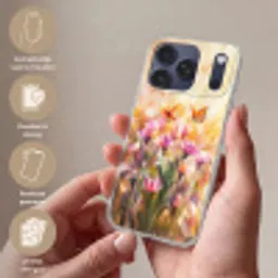 Vlinders - Oranje - Bloemen Telefoonhoesje iPhone 17 Pro Max klein -sfeer3_NL
